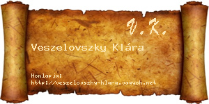 Veszelovszky Klára névjegykártya