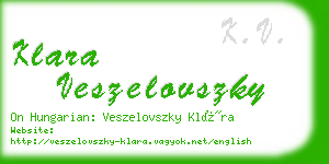 klara veszelovszky business card